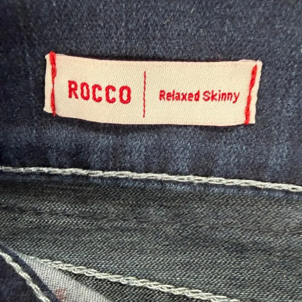 True Religion Rocco Mens 38 Relaxed Skinny Jeans Dark Wash Stretch Denim